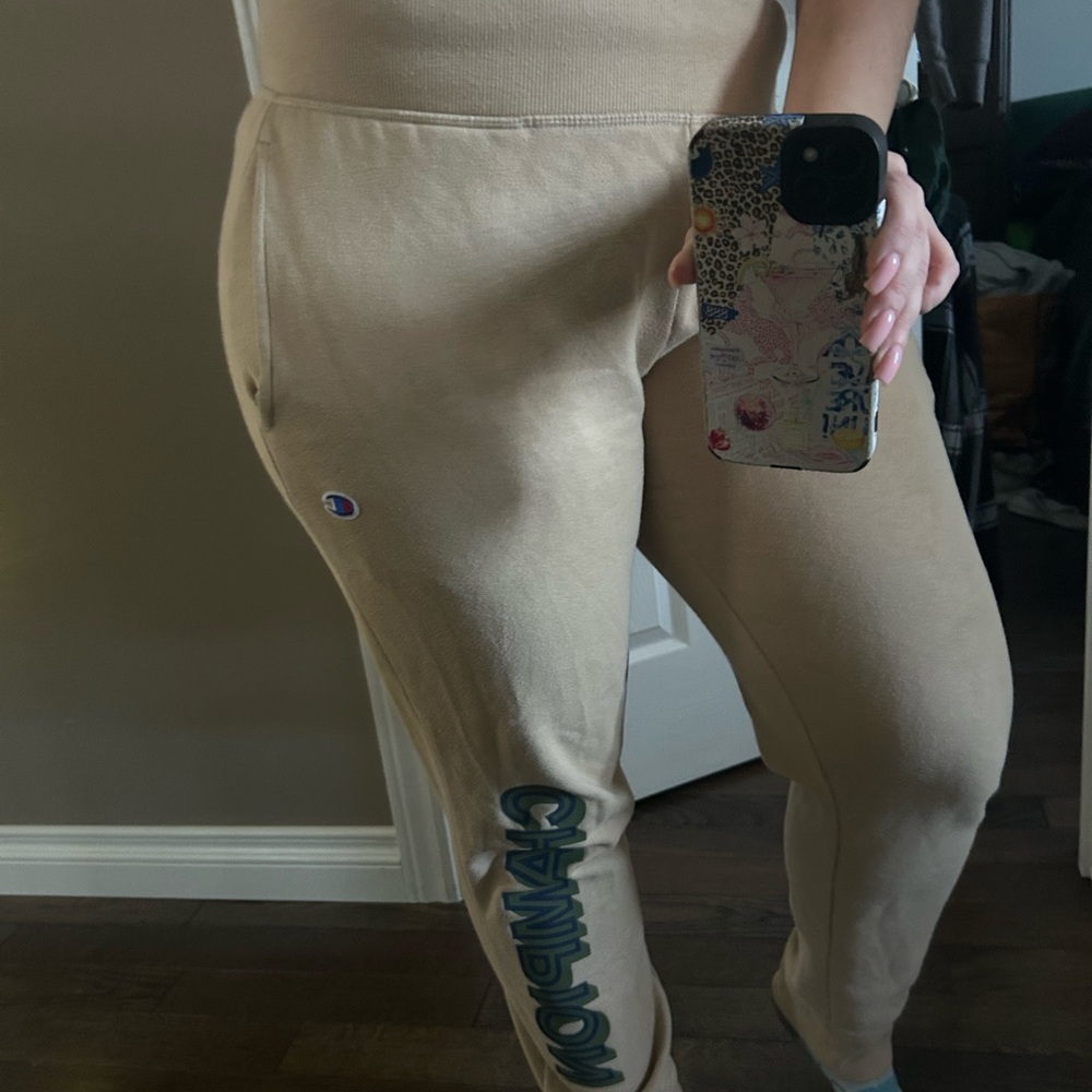 Champion Beige Joggers with Logo